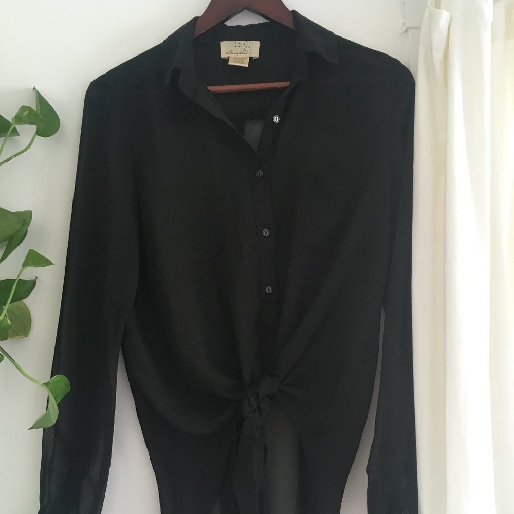 Black Long Sleeved Button Down